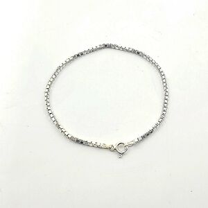 925 Sterling Silver Italian Box Chain Bracelet NEW